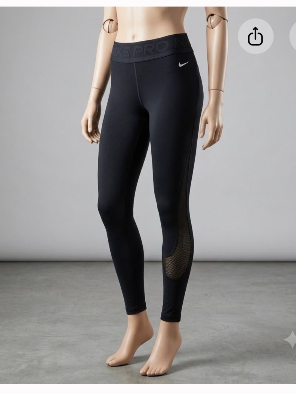 Nike Black Pro High-Rise Mesh-Panel Leggings
